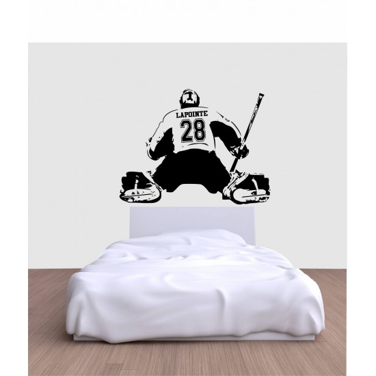 Sticker mural - Dos de gardien de but hockey à personnaliser